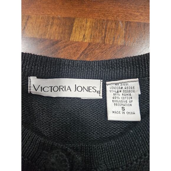 Vintage Victoria Jones Christmas Sweater Cardigan Holiday Beaded Embroidered S - Picture 2 of 7